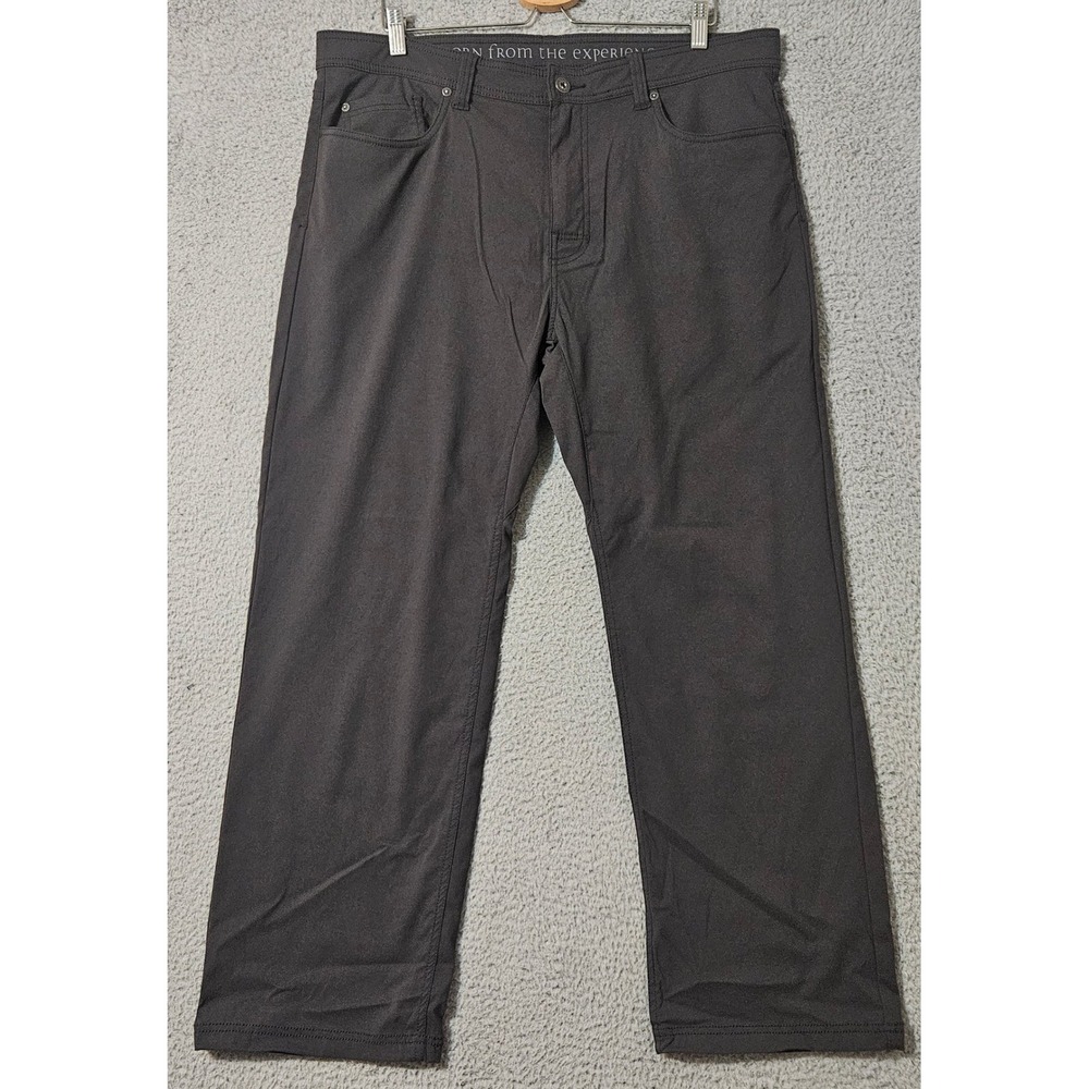 Prana Pants Mens 38x29 Brion Slim Fit Nylon Stretch Gray Hiking‎ Outdoor Work